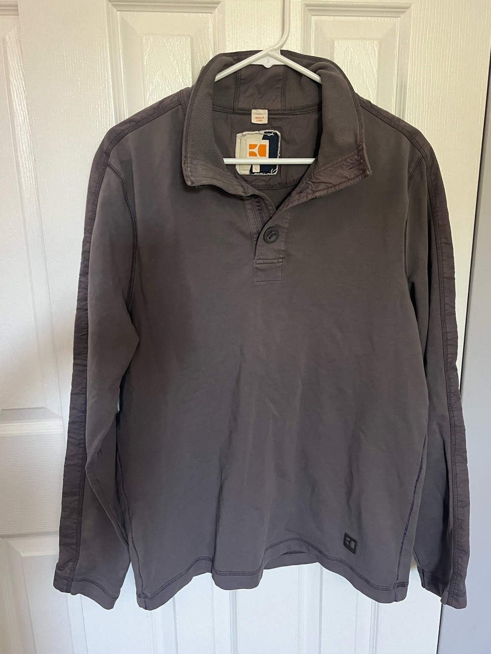 BOSS ORANGE Men’s Long-Sleeve Polo Pullover - Charcoal Gray